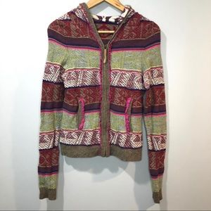 Anthropologie | Moth Reversed Zip Up Hoodie Small